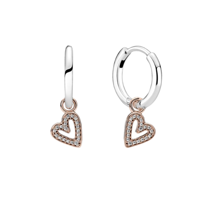 ARETES ARO CON CORAZÓN COLGANTE